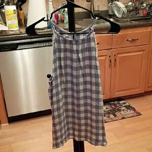Maurices Navy and White Plaid Tank Top